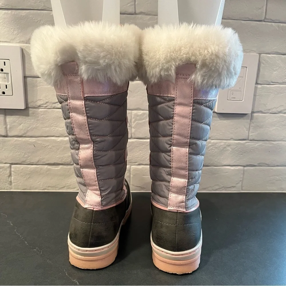 Justice sz 3Y pink lace-up tall insulated duck boots